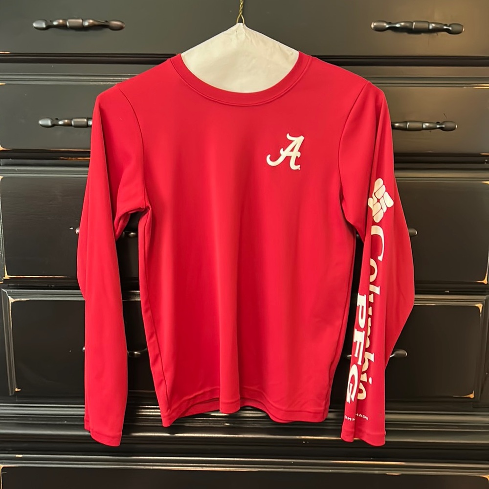 Kids PFG Terminal Tackle Long Sleeve Tee, Crimson Alabama, Med (10/12)
